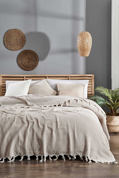 merland benvecocuk Double Bed Pike Sea Beige 200 X 230 cm