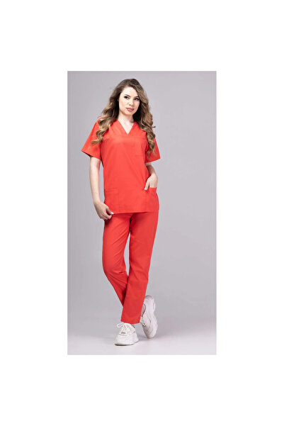 OEM Women's DER KLASSIK medical suit, Blouse and pants, Coral