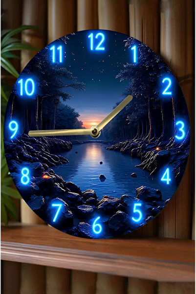 kutuTR Doğa Manzaralı MDF Duvar Saati – 33x33 cm SDW365