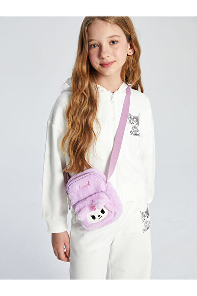 LC Waikiki Geantă de umăr din pluș pentru fete Lila Kuromi cu imprimeu
