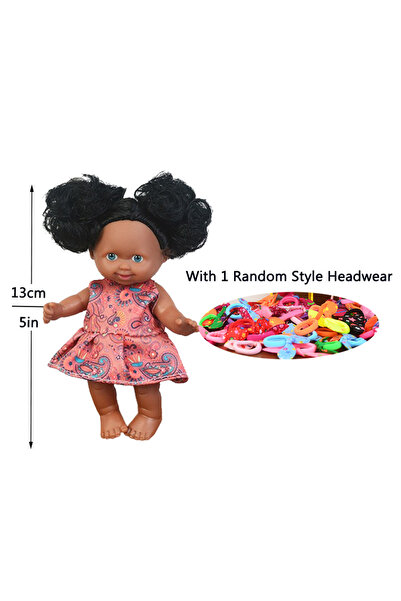 Choice دمية وردية 5 بوصة 5 بوصة/13 سم دمى أطفال حديثي الولادة سوداء لطيفة دمى...