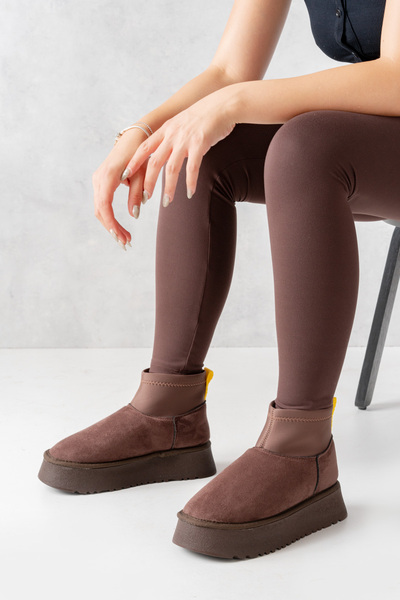 SEEM & BE Donna Streç İçi Kürklü Kadın Kahverengi Bot