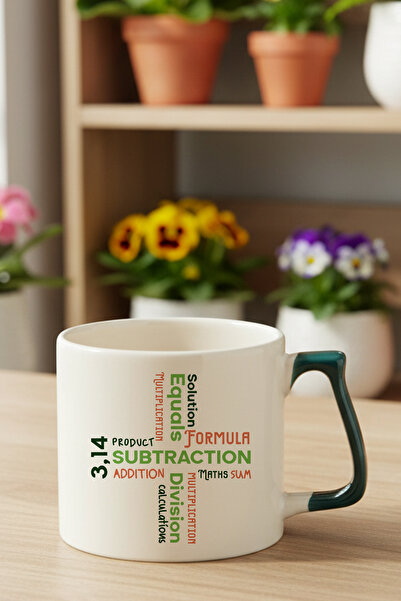qoeuyl boutique Math Formulas Operations Printed Lightweight Ceramic Mug Cup for Teachers and Students Gift