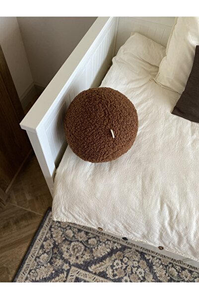 bohemoon Teddy Top Dekoratif Yastık Koyu Kahve Büyük