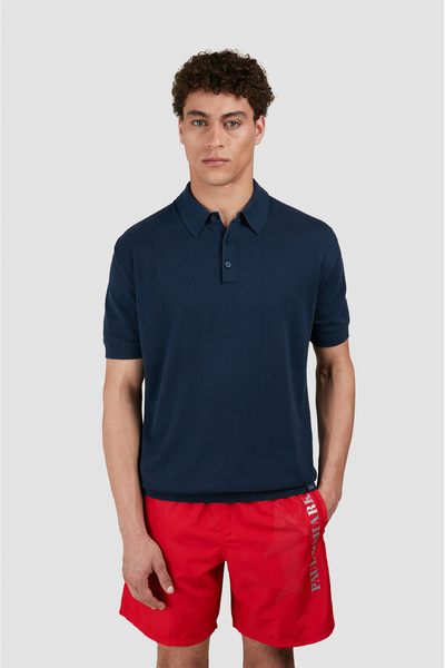 PAUL&SHARK MEN'S KNITTED POLOSHIRT C.WCOTTON