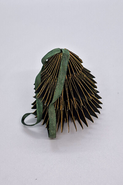 Linens Christmas Tree Ornament 6 Pieces, Glitter Green