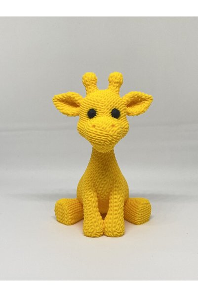 EREM STORE 3D 3D Baskı Zürafa Figür Örgü Desenli Oyuncak - 8cm