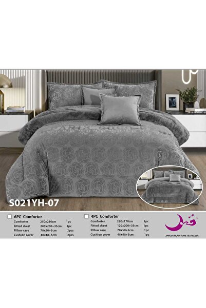 Moon 6-piece double-sided faux fur bedspread