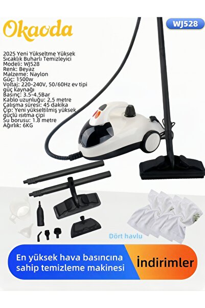 DEKORANLA Buharlı Çok Amaçlı Temizlik Makinesi Halı, Koltuk, Fayans, Cam ve Z...