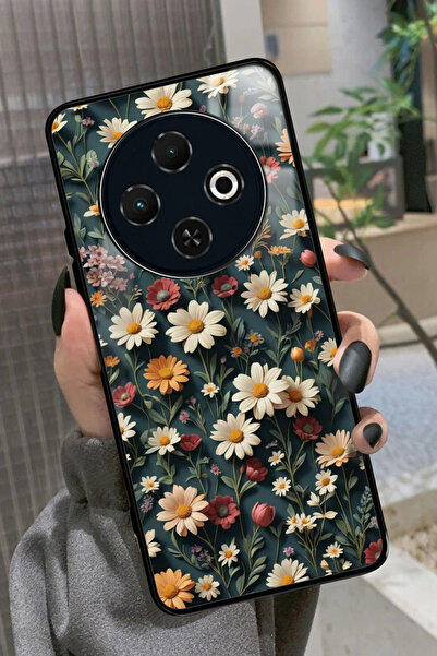 TECNO Spark 30C Uyumlu Karışık Çiçek Tasarımlı Parlak Premium Kılıf