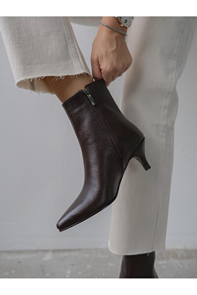 ECENİN BUTİĞİ Lydia Kahve Hakiki Deri Kadın Bot