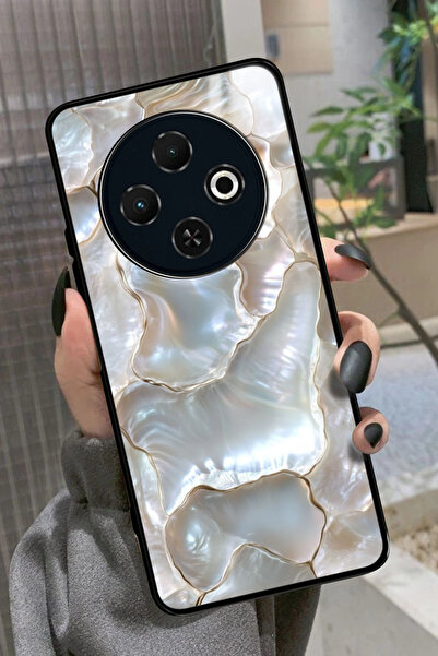 TECNO Spark 30C Uyumlu Beyaz Tasarımlı Glossy Premium Kılıf