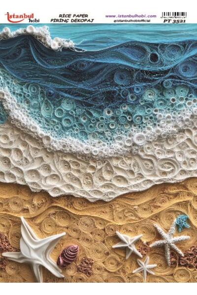 İstanbul Hobi Brass Decopage Paper 30X42Cm Pt-3521 Sea