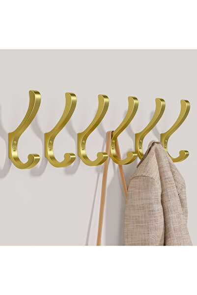 OEM Gold metal hooks for bathroom, hallway, kitchen, 6 pieces with accessories