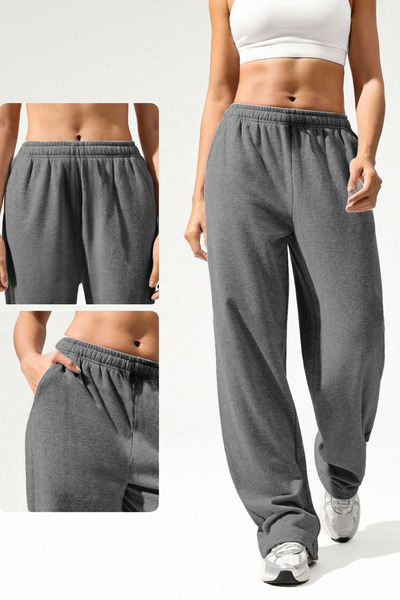 BSBSPOR Ultra Bol Kesim Büyük Beden Baggy Ayarlanabilir Paçalı Eşofman Altı Siyah Gri Antrasit Erkek Kadın