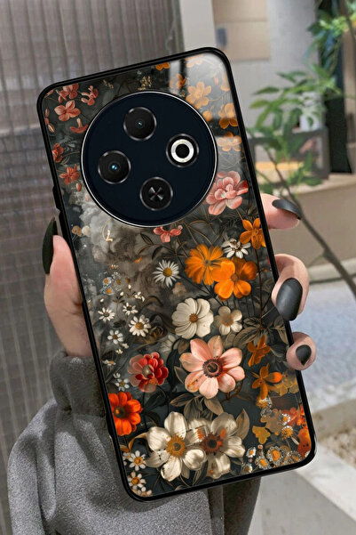 TECNO Spark 30C Uyumlu Karışık Çiçek Tasarımlı Parlak Premium Kılıf