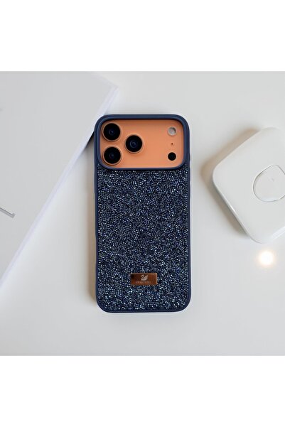 HYPERSOFT Iphone 17 Pro Max (6.9 inç) Uyumlu Parlak Pırlanta Taşlı Elmas Işıl...