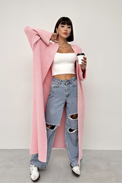 New Now Pony Long Knitwear Cardigan - Soft Textured Oversized Loose Cardigan