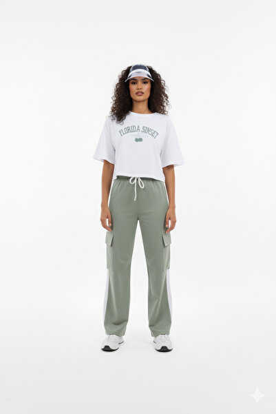 MODA Youth Embroidered T-Shirt Tracksuit Two-Piece Set