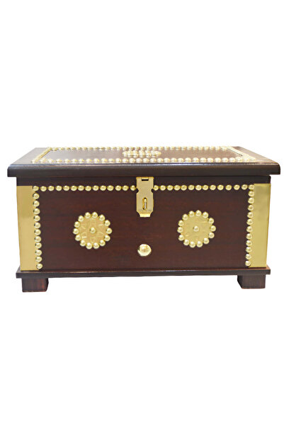 Generic Luxury handmade wooden box decorated with brass nails