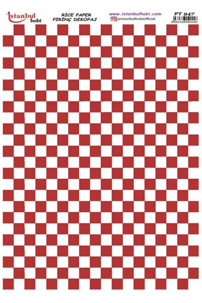 İstanbul Hobi ورق ديكور نحاسي 30×42 سم PT-947 بنقشة مربعات