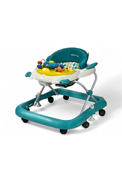 ALBADER Baby Walker for Newborns with Removable Play Table, Foldable 8-Wheel with Safety Brakes, MAMALOVE
