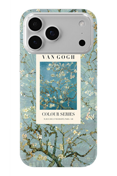 moonset Iphone 17 PRO MAX Uyumlu Van Gogh Tasarımlı Baskılı Şeffaf Telefon Kı...