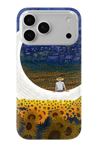 moonset Iphone 17 Pro Uyumlu Van Gogh Tasarımlı Baskılı Şeffaf Telefon Kılıfı