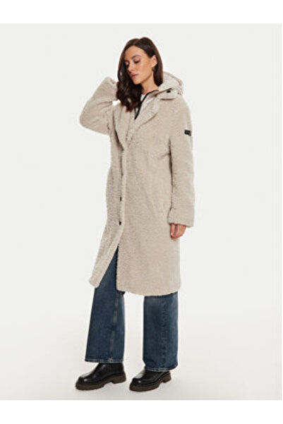 Frieda & Freddies Γυναικείο Παλτό από Δέρμα Προβάτων Frieda Freddies 3808 Εκρού