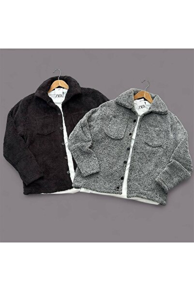 brozzi men Jachetă de pluș unisex dublă negru-gri