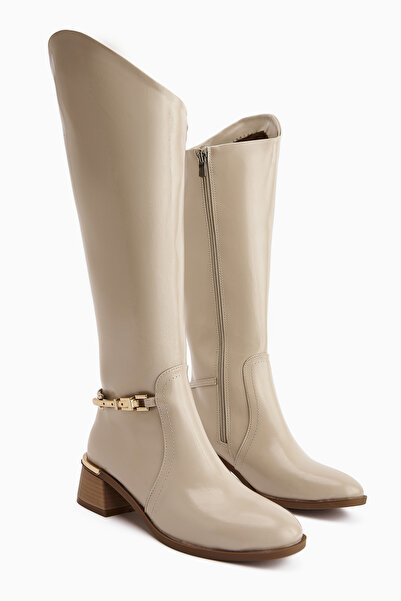 Limoya Kamilla Beige Buckle Women's Boots
