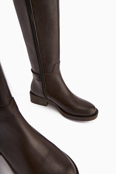 Limoya Becky Brown Buckle High-Sole Women's Boots