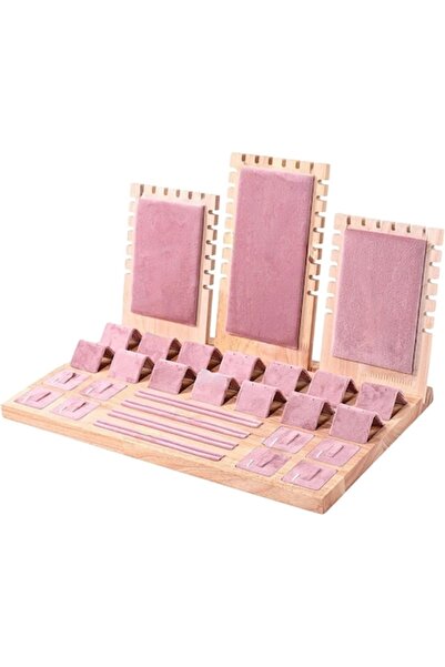 JULOTUS Suport de afișare pentru bijuterii din lemn, zone de depozitare din c...