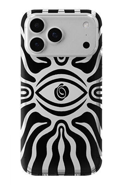 moonset Iphone 17 Pro Uyumlu Göz Tasarımlı Baskılı Şeffaf Telefon Kılıfı