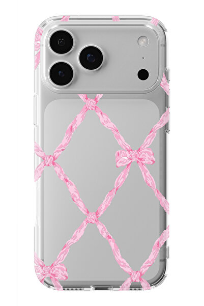 moonset Iphone 17 PRO MAX Uyumlu Fiyonk Tasarımlı Baskılı Şeffaf Telefon Kılıfı