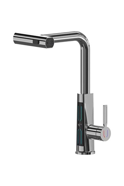 Mainen Baterie de chiuvetă premium cu afișaj de temperatură, pulverizare exte...