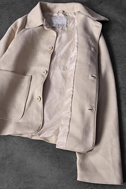 Slatra Чоловічий бежевий піджак з двома кишенями та підкладкою