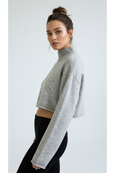 Digz fashion سترة تريكو رمادية اللون بدون أكتاف وقصيرة