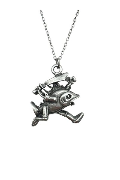 Herşey Nota Unisex Necklace with Fish Warrior Figure – Strong, Original and Antique Design