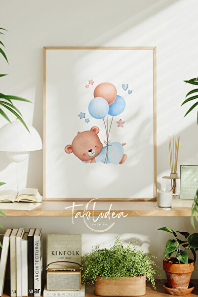 tablodea Poster înrămat cu ursuleț de pluș cu baloane Pinterest pentru decora...