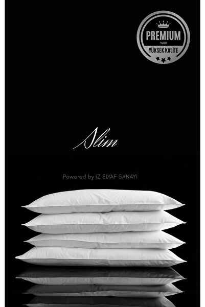 İzgi Concept 4 Adet Premium Slim Yastık | Ince Form | Yıkanabilir | Hipoalerjenik Micro Kumaş | Orijinal Silikon