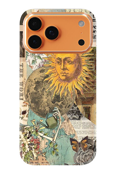 moonset Iphone 17 PRO MAX Uyumlu Güneş Tasarımlı Baskılı Şeffaf Telefon Kılıfı