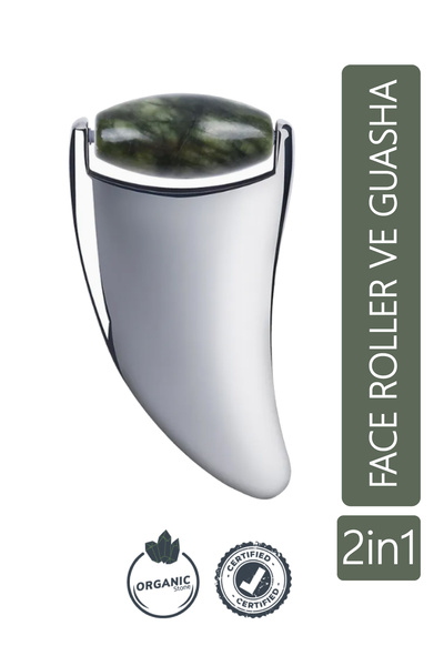 Seay Yeşim Taşlı 2’si 1 Arada Face Roller ve Guasha Çift Fonksiyonlu Masaj Ci...