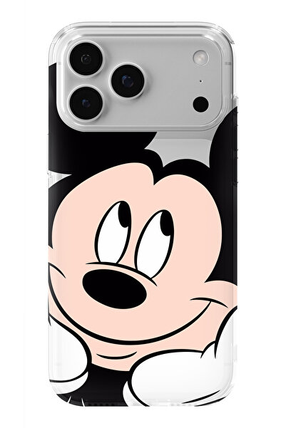 moonset Iphone 17 PRO MAX Uyumlu Mickey Tasarımlı Baskılı Şeffaf Telefon Kılıfı