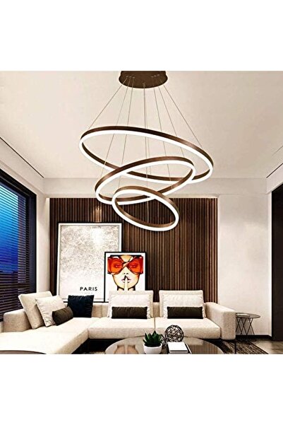 Almiftah ARABA Modern LED 76W Pendant Lamp Dining Room LED 3-Ring Dimmable Remote Control Hanging Light Livin