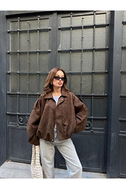 ALVOR supradimensionat Bomber Jachetă din piele moale