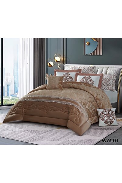MW WM Winter Bedspread, Soft Velvet, with Prominent Details, Velvet Material and the Luxury of Lace, for the Elegant Only, Size 240*260