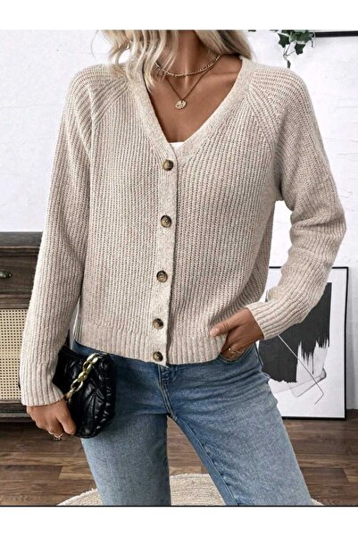Serenay Atelier V-Neck Buttoned Long Sleeve Women's Knitwear Cardigan