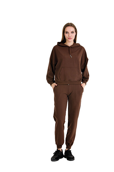 MOPİ Set de trening moale cu glugă și buzunar cangur, din două fire