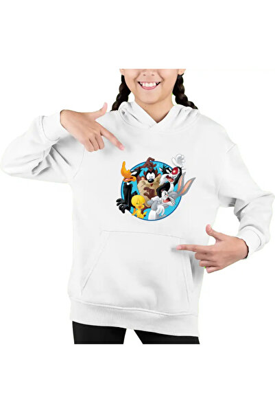 OEM Hanorac Copii Fete Tweety Sylvester Daffy Bugs Bunny Taz Tasmanian Diavol